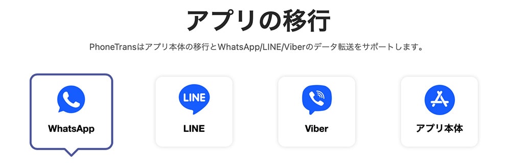 PhoneTransスマホ内のアプリの移行