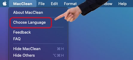 Choose Languageをクリック